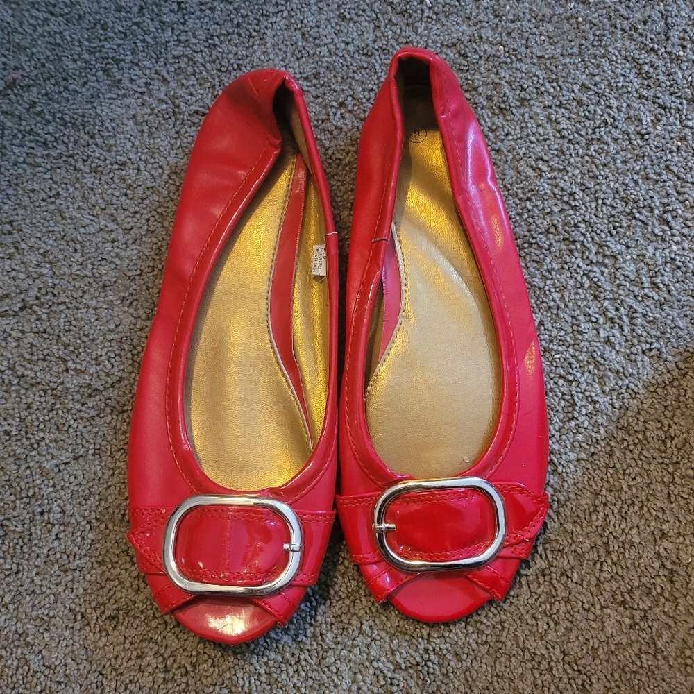 Red Buckle Flats
